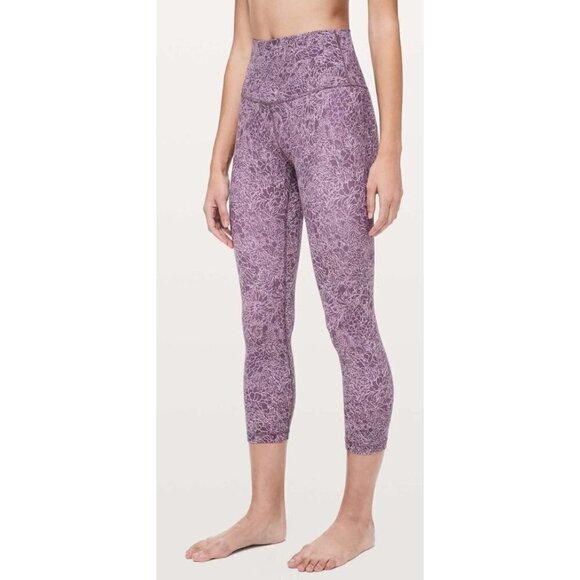 Lululemon Align Crop 21" Arabesque Antoinette Smoky Quartz Purple Athletic Pants - Picture 2 of 5